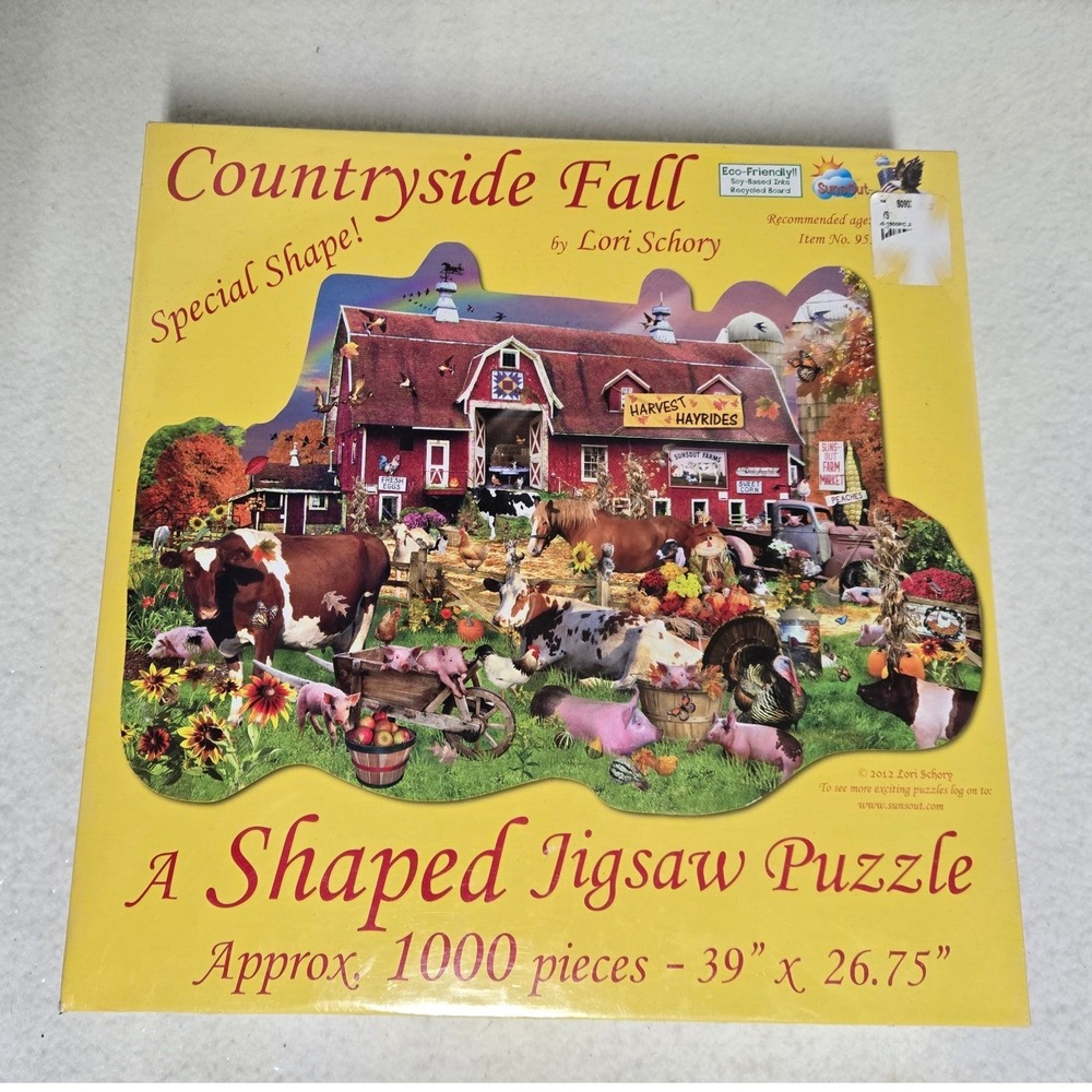 SunsOut Countryside Fall Lori Schory 1000 Piece Shaped Jigsaw Puzzle 95591 NEW